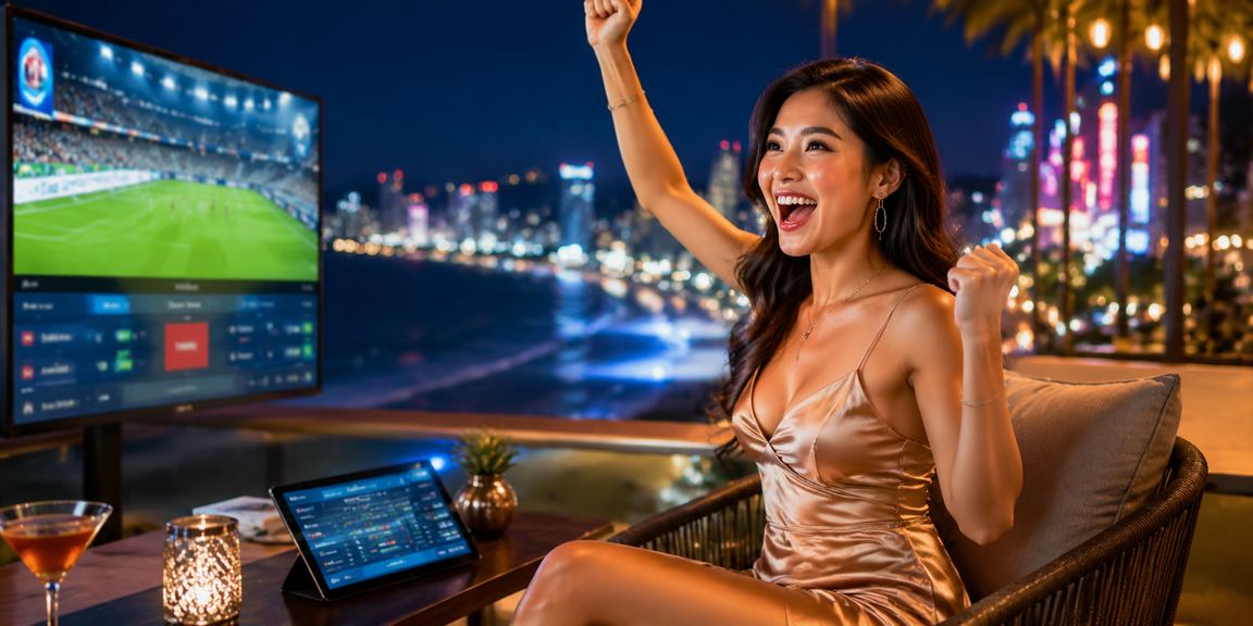Người dùng tại bãi biển Đà Nẵng xem kèo cá cược thể thao trên điện thoại